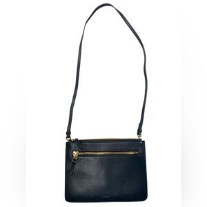 Mezzi Elegant Black Crossbody Bag with Gold Details